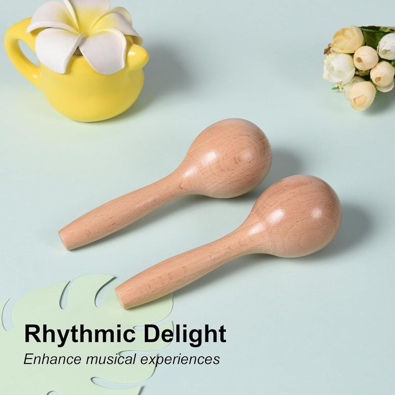 DOMG Maracas for Kids Babies, Wooden Maracas Shaker Musical Instrument - Image 4